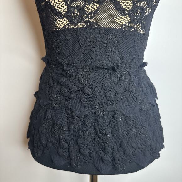 Vintage Y2k Nightcap Rare Black Lace Mock Neck Tank Top Sz 2 Small Whimsigoth - Picture 9 of 16